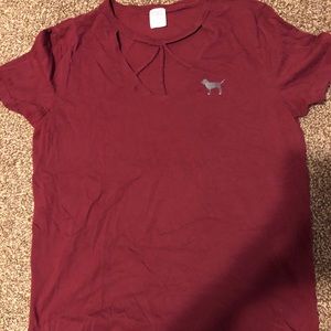 Maroon VS PINK tee size large